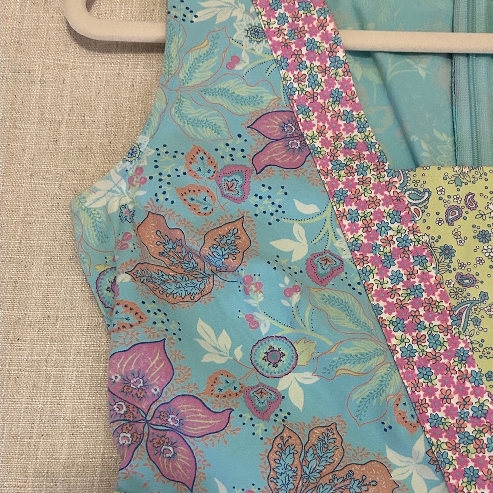 Hanna Andersson Dress Women’s 8 Blue/Pink Floral Midi Cottagecore Paisley - Picture 14 of 16